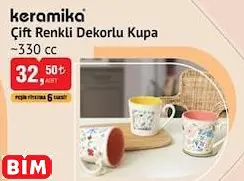 KERAMİKA ÇİFT RENKLİ DEKORLU KUPA